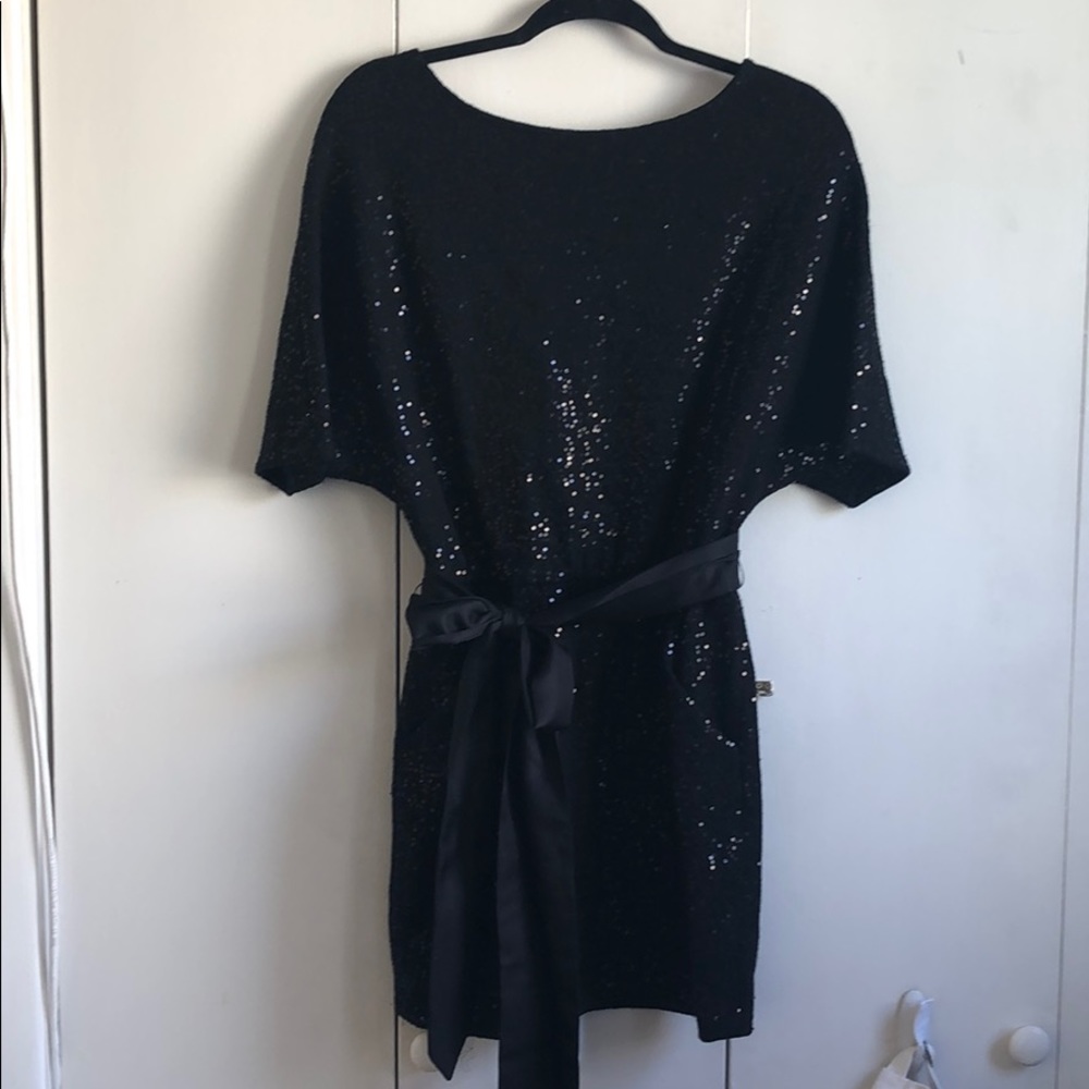Juicy Couture sequin dress with silk tie, pockets
